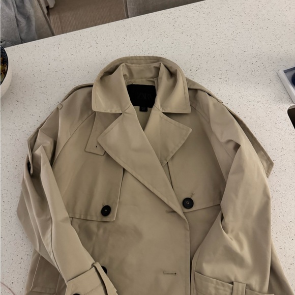 Zara Women's Beige Double-Breasted Jacket - Picture 6 of 6